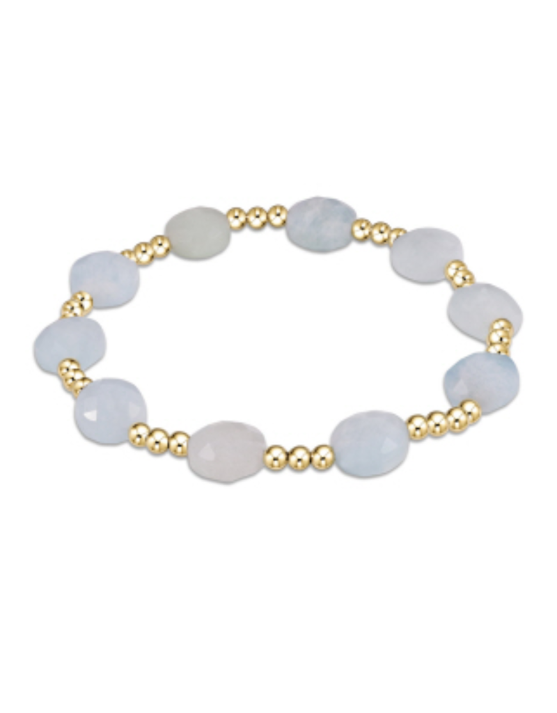 Admire Gem 3mm Gold Bracelet - Aquamarine