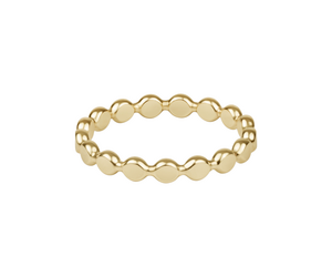 Classic Gold 2.5mm Beaded Disc Ring - Size 8