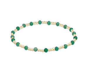 Gemstone Gold Sincerity Pattern 3mm Bead Bracelet - Faceted Onyx