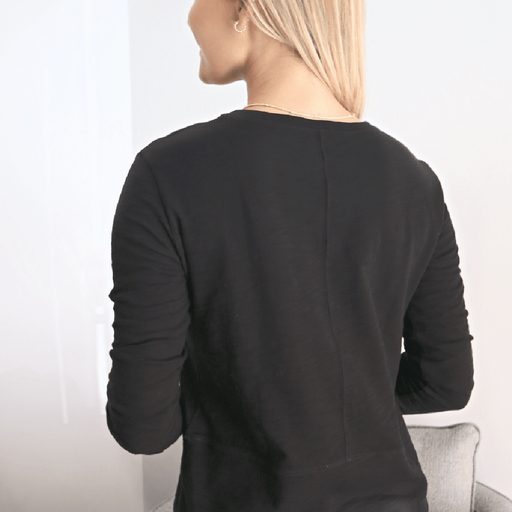 Celia Perfect Length Tee in Black - Long Sleeve - Small