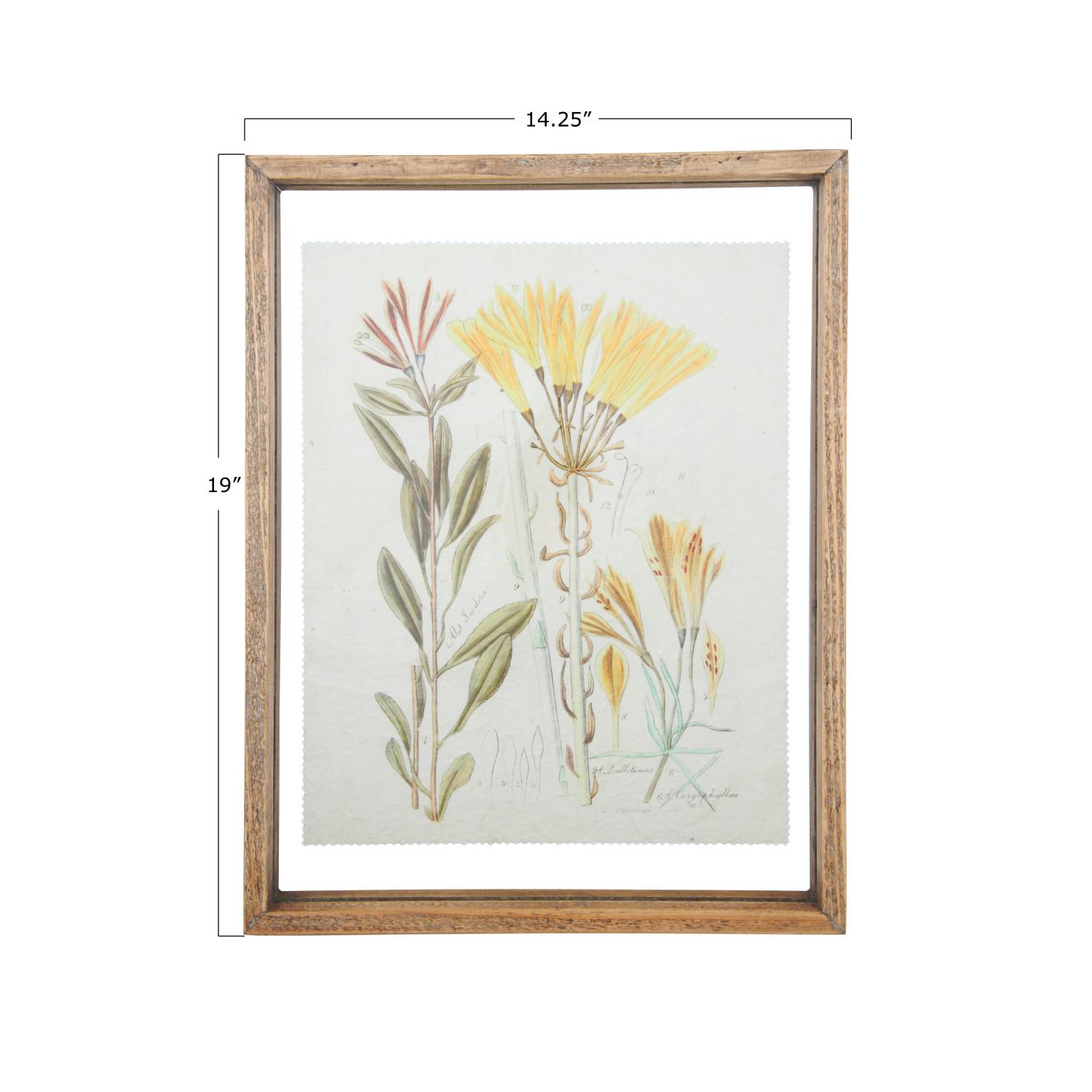 14" x 19" Wood Wall Decor w/Vintage Floral