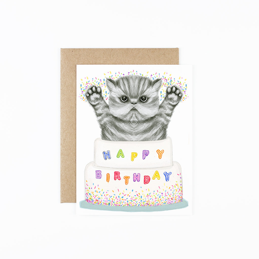 KITTEN CAKE BIRTHDAY CARD