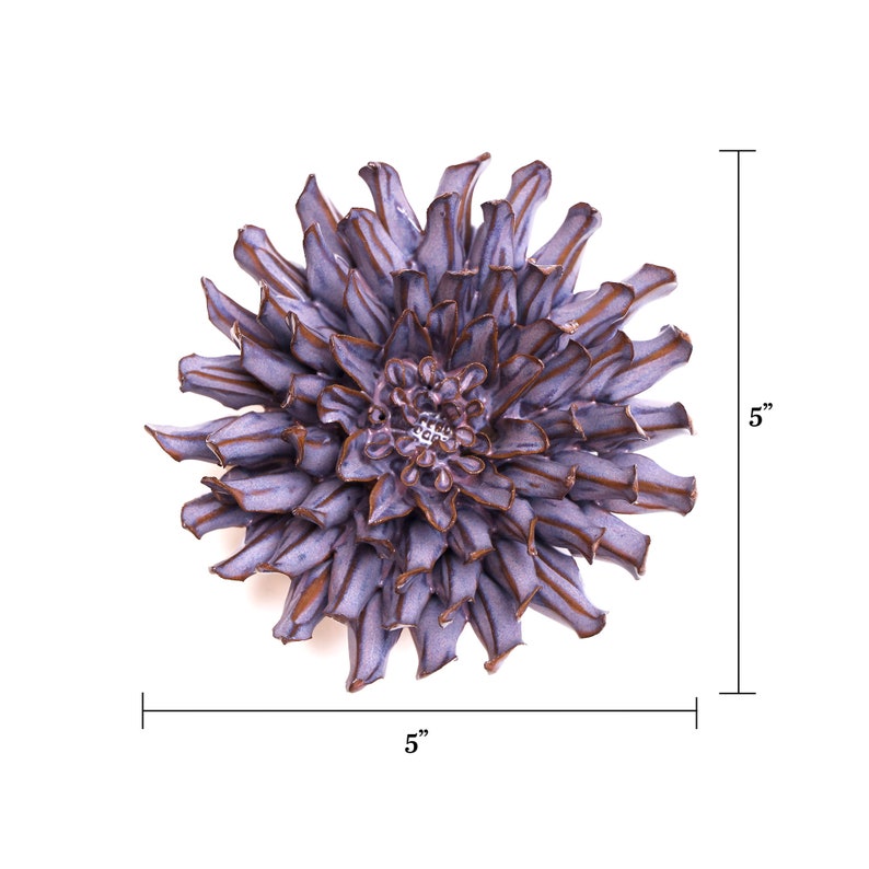 Ceramic Flower Collection Violet Blue Fleur de Lis Mum