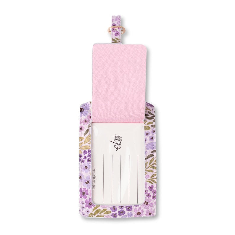 FLORAL LUGGAGE TAG-LILAC FLORAL