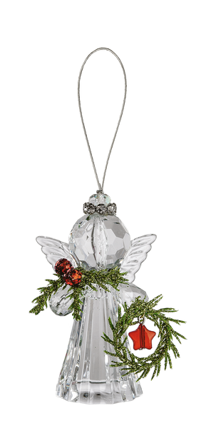 3" Mistletoe Angel Ornament, Acrylic