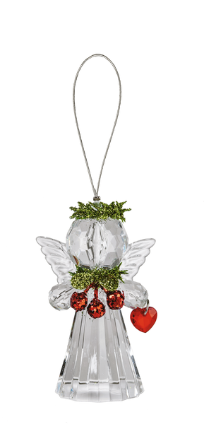 3" Mistletoe Angel Ornament, Acrylic