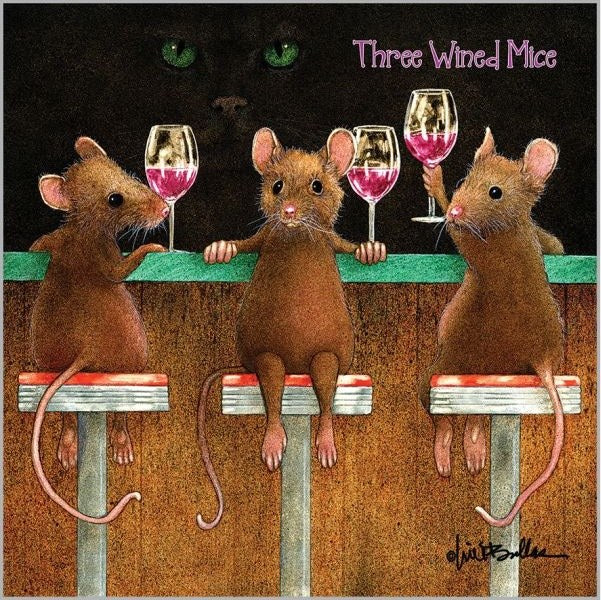 BEVERAGE NAPKIN-THREE WINED MICE
