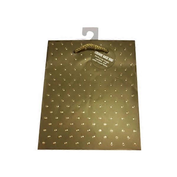 GOLD SWISS DOTS EVERGREEN TOTE BAG SM SQUARE