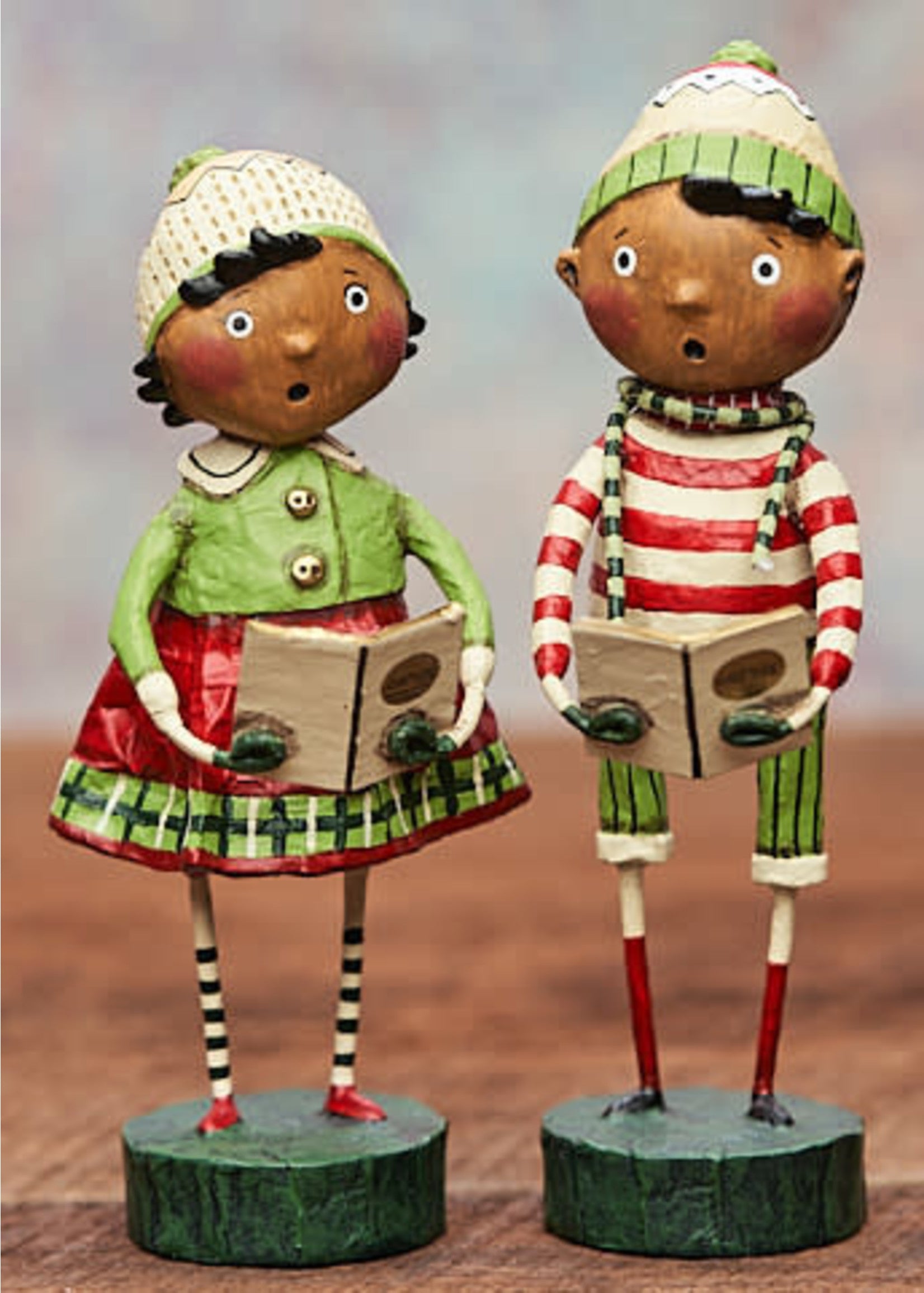 CURBIE & COCO COME CAROLING FIGURINES SET OF 2