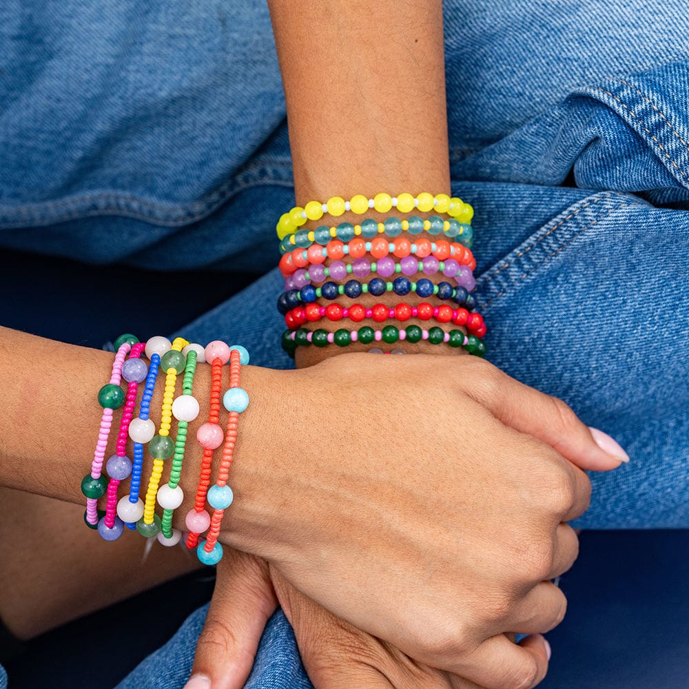 Mabel w/Alternating Bead Stretch Bracelet Turquoise