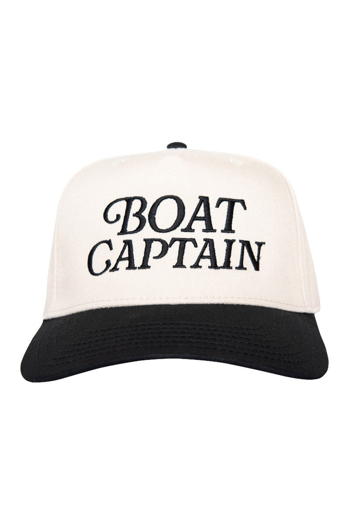 BOAT CAPTAIN TWO-TONED VINTAGE HAT-BLACK /TAN