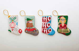 HO HO HO HERE WE GO BAUBLE STOCKING