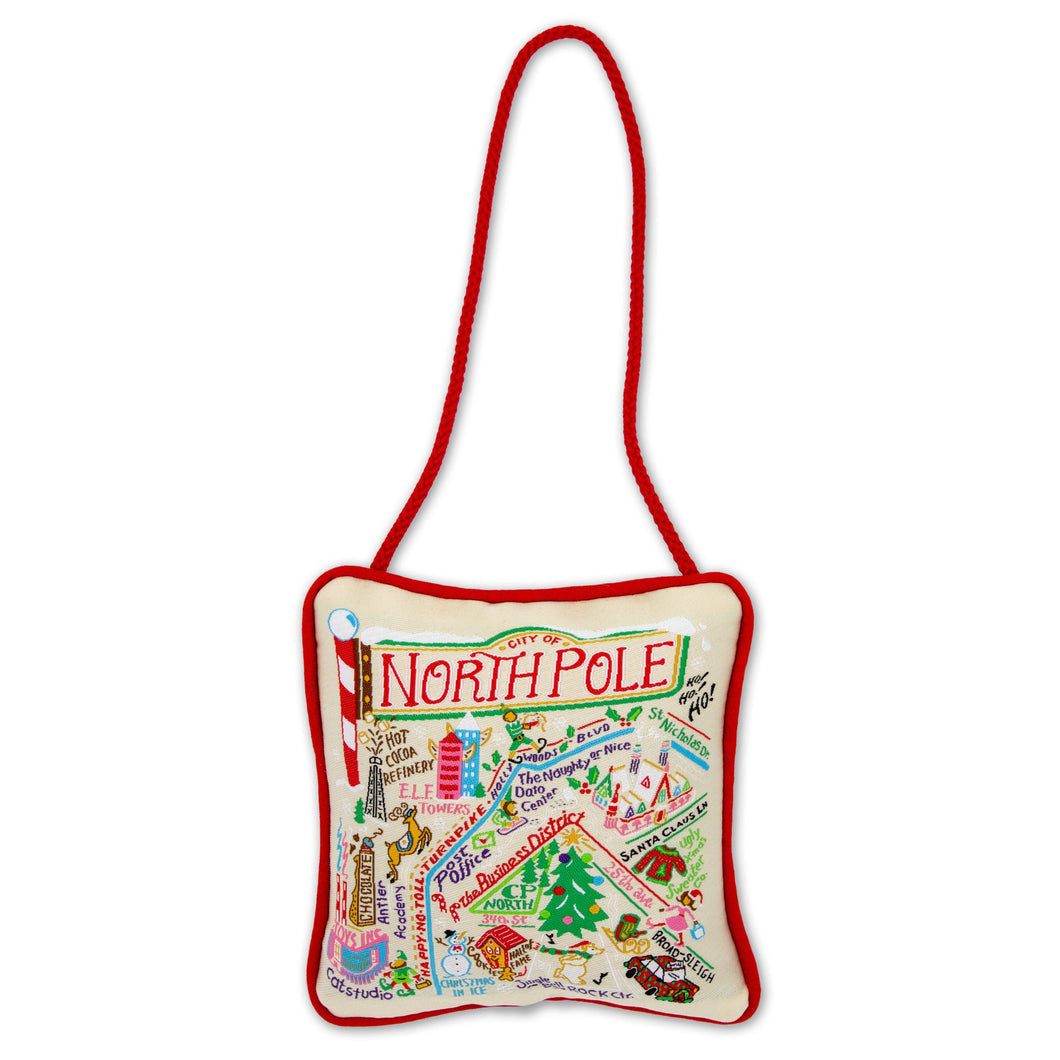 Mini Pillow Ornament - North Pole City