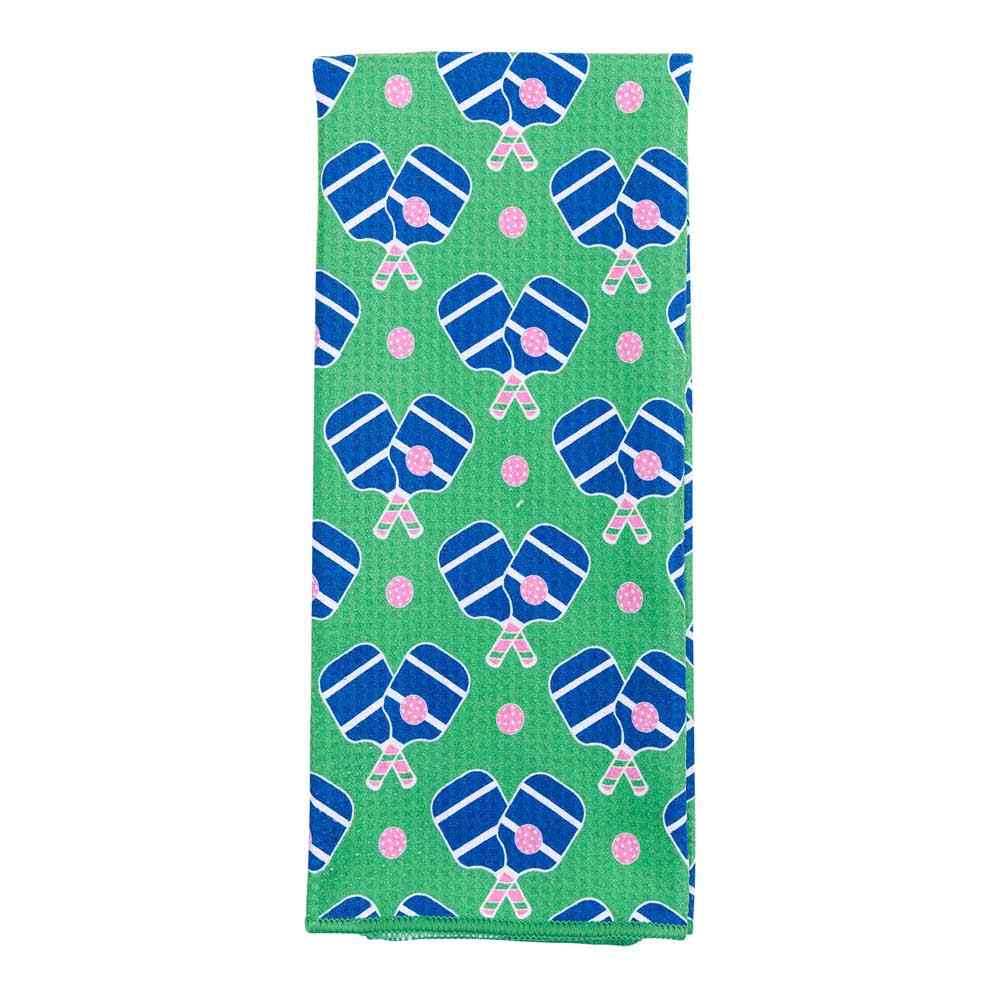 Pickleball Fun blu Kitchen Tea Towel Blue