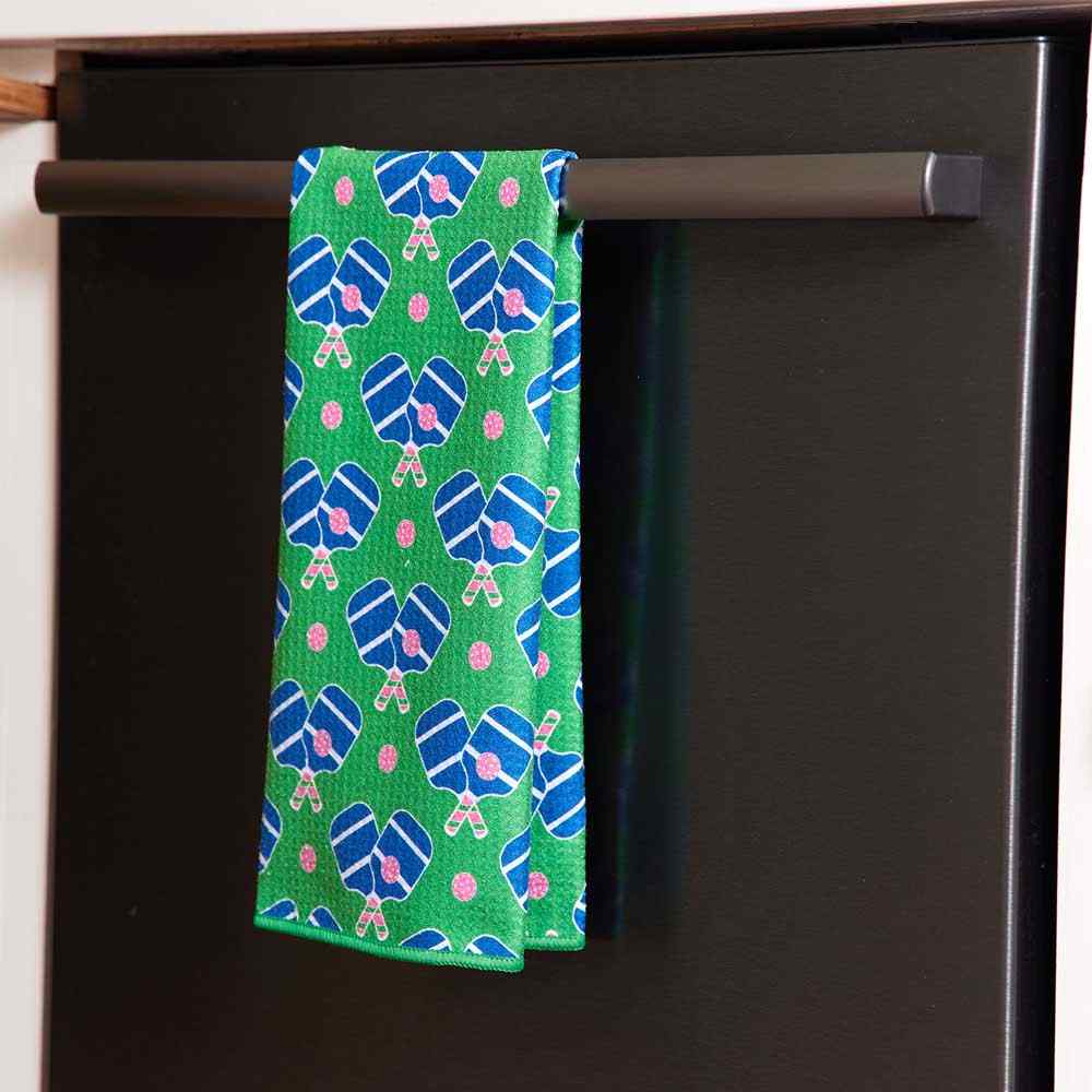 Pickleball Fun blu Kitchen Tea Towel Blue