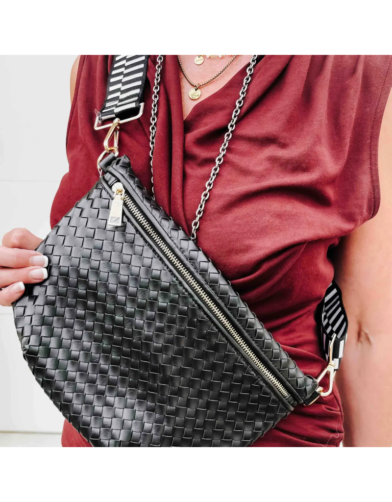 WESTLYN WOVEN BUM BAG -CHECKERED BLACK