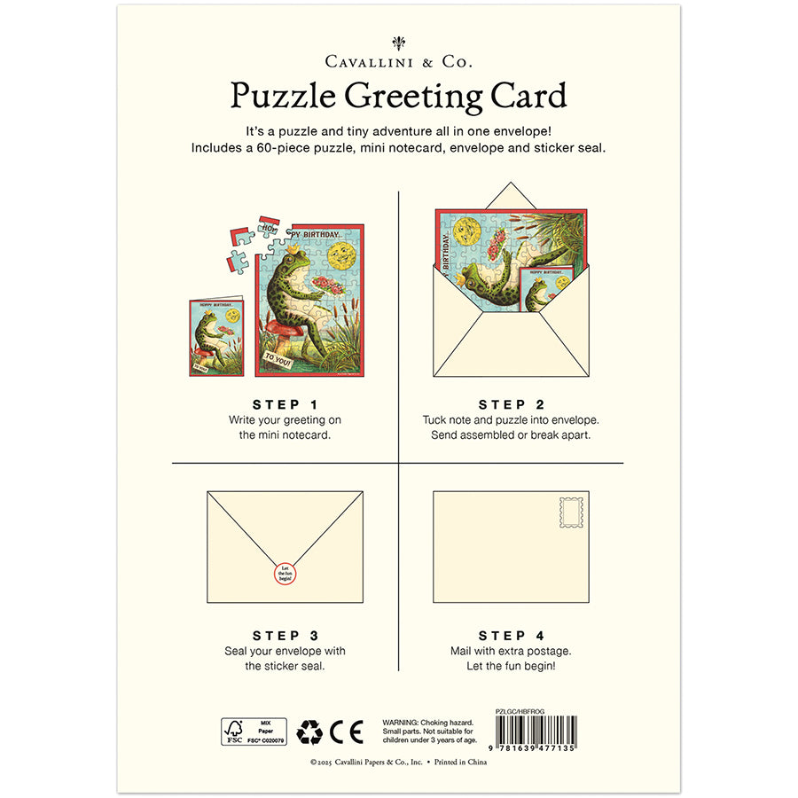 Happy Birthday Frog Puzzle Greeting Cards