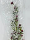 30" Glittered Snowy Red Berry Leaf Stem