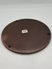 10" Round Decorative Metal & Printed Glass Tray, Antique Copper