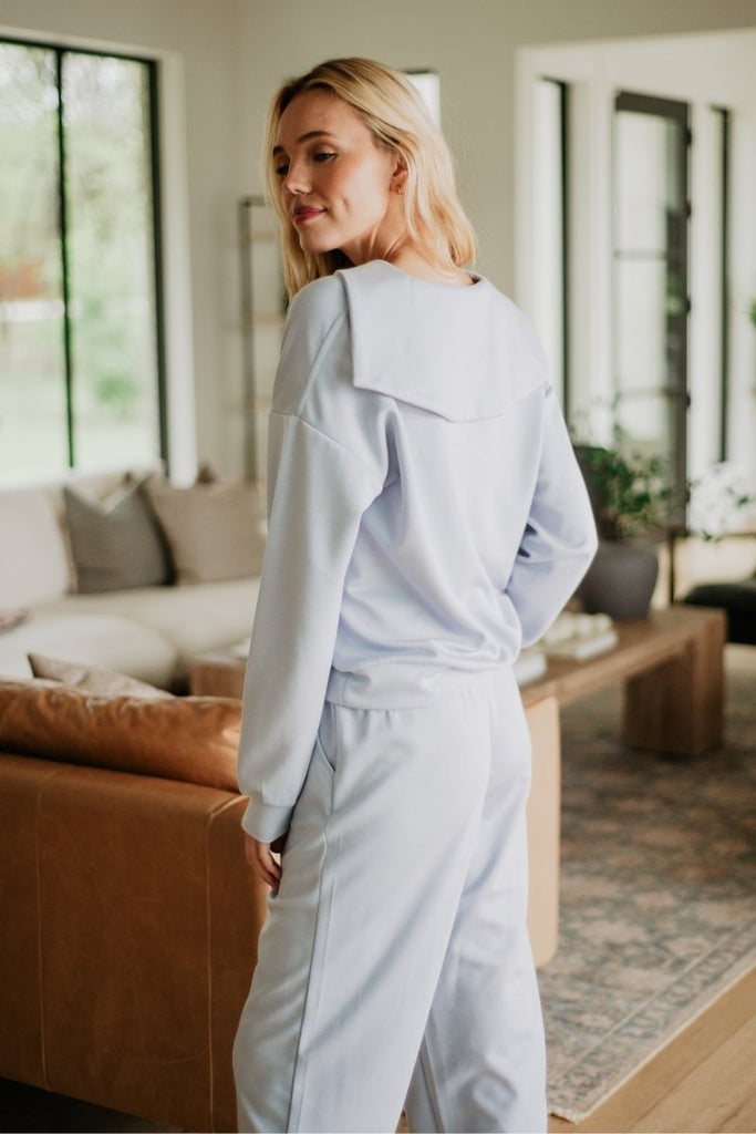 LIGHT BLUE SCUBA PANTS  SET-LARGE