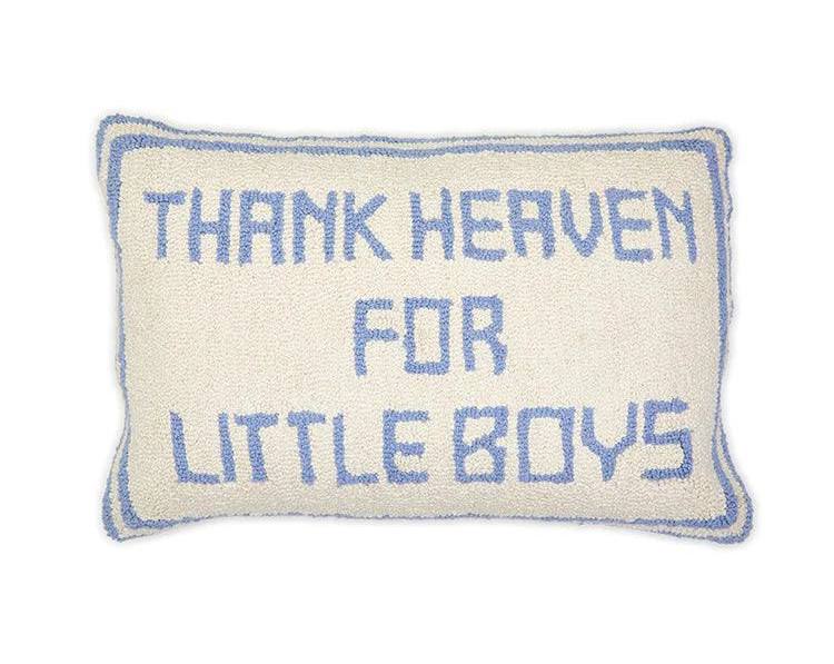 "Thank Heaven" Embroidery Pillow - Boys 18.5"x 14"