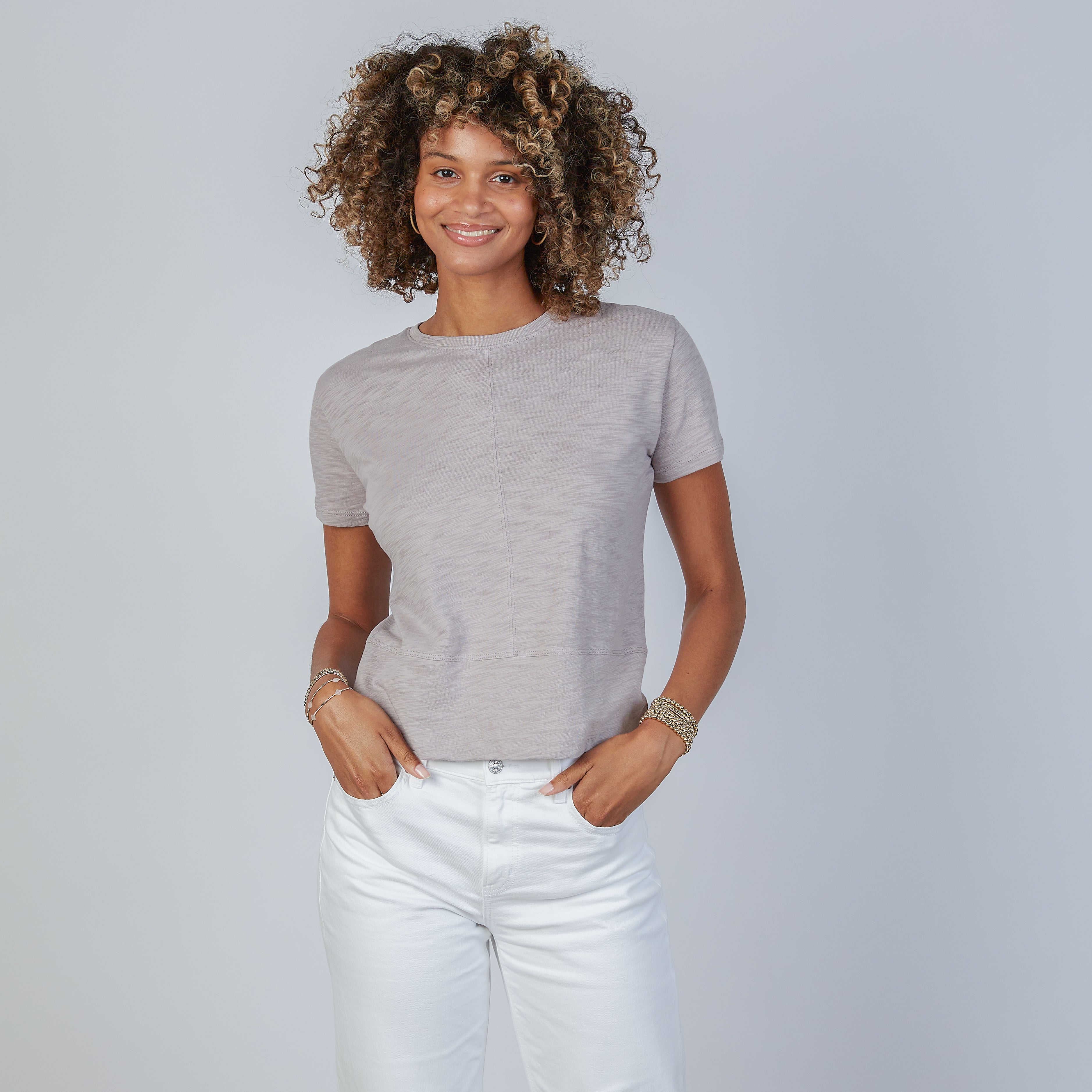 Celia Perfect Length Tee - Short Sleeve - Dusty Lilac - Medium