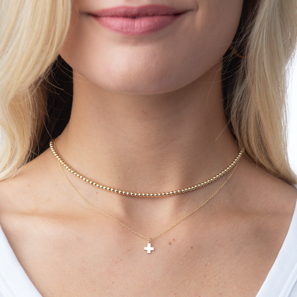 17" Choker Beaded - Classic Gold 3mm