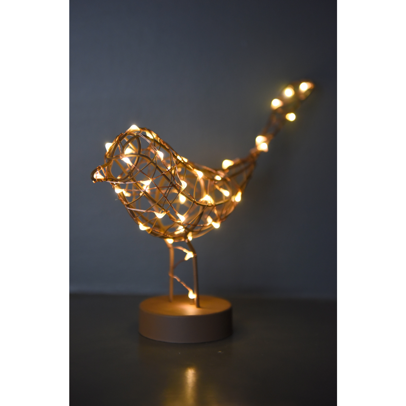 Table Robin Light - Cute LED Ornament - Color: Copper