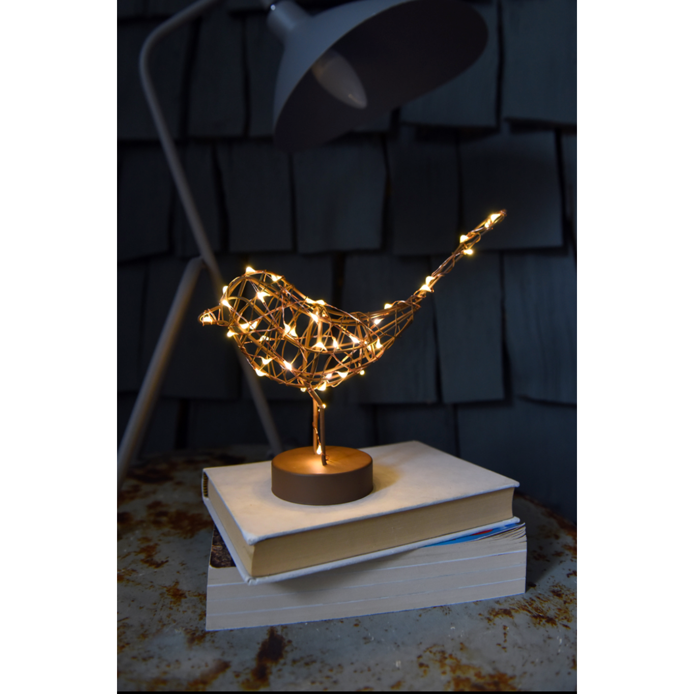Table Robin Light - Cute LED Ornament - Color: Copper