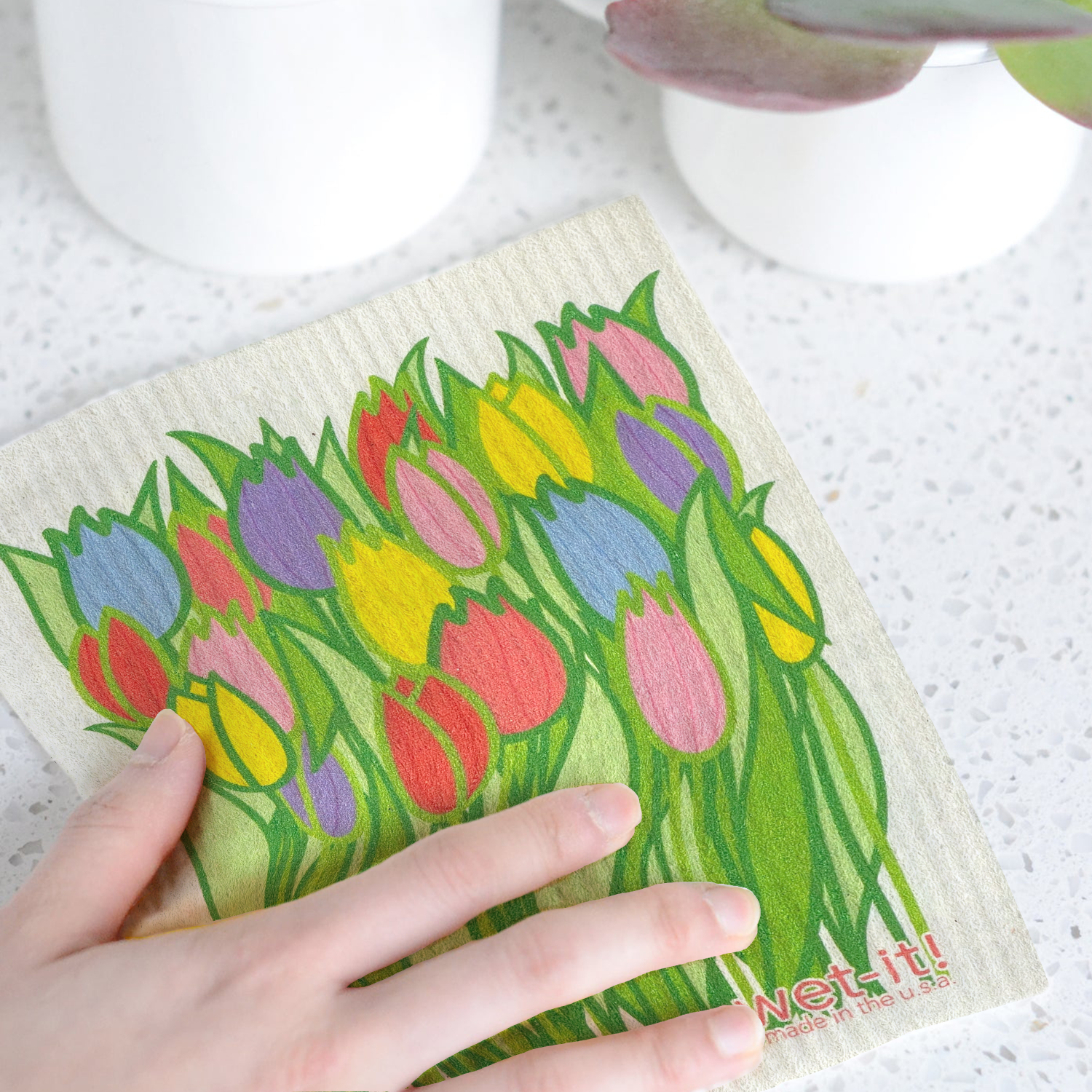 TULIP FIELD SWEDISH CLOTH