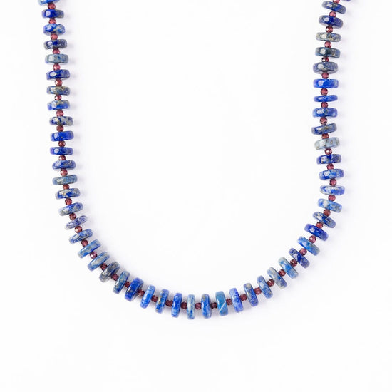 Vivianne Lapis w/ Garnet Necklace 18"