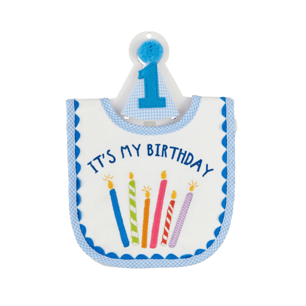 Blue Cake Smash Set (bib & hat)