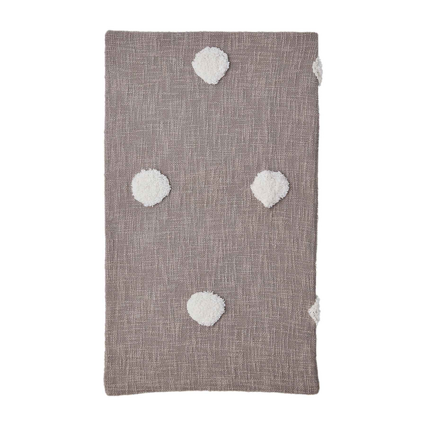 Taupe Tufted Dot Throw Blanket