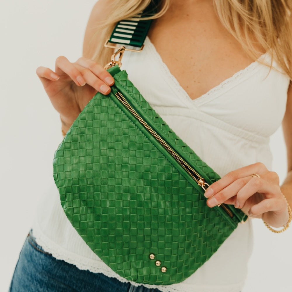 WESTLYN WOVEN BUM BAG-CHECKERED TAN