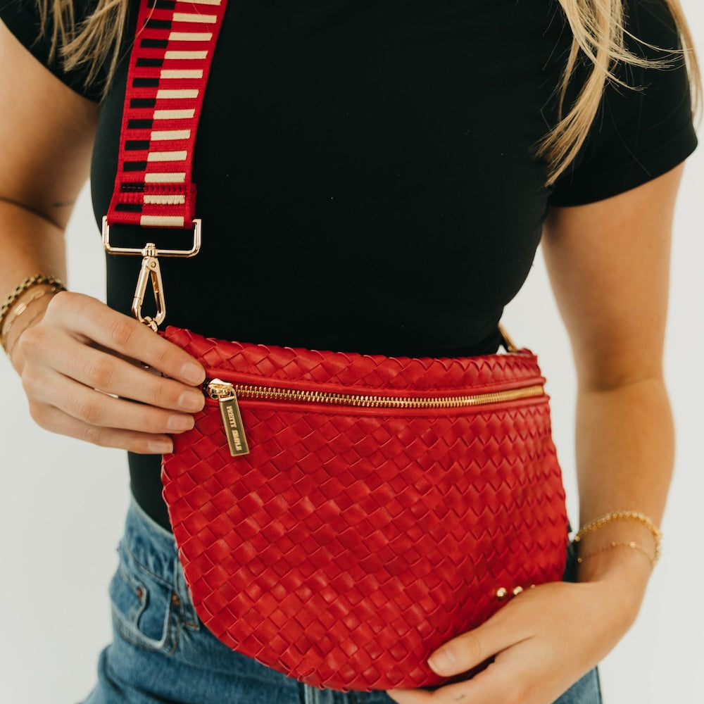 WESTLYN WOVEN BUM BAG-CHECKERED TAN