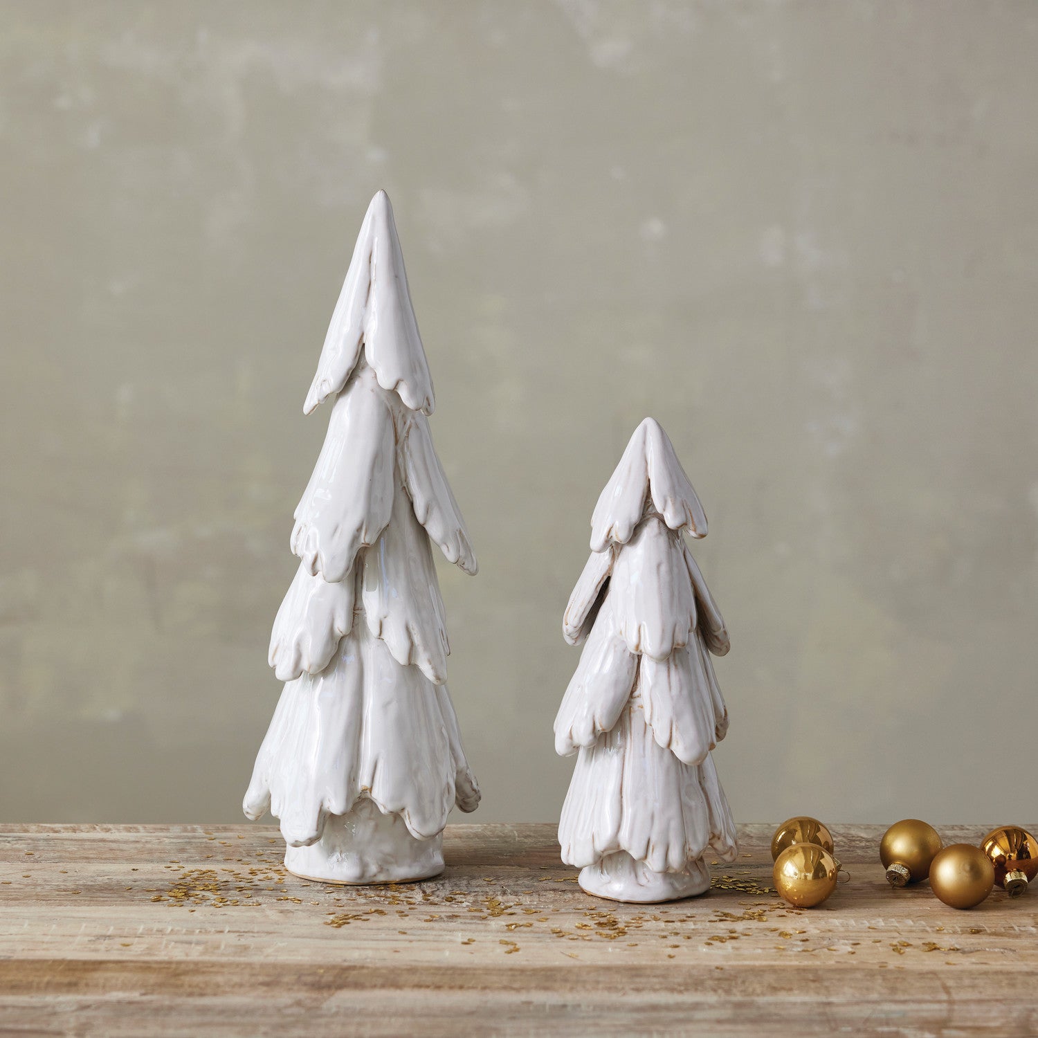 14 1/4" STONEWARE TREE-WHITE