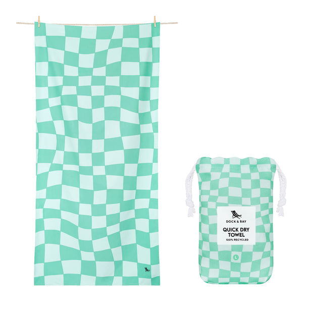 QUICK DRY BEACH TOWEL-XL-CHECK MATE