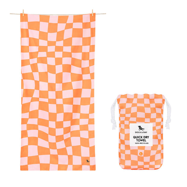 QUICK DRY XL TOWEL-GROOVY CHECK