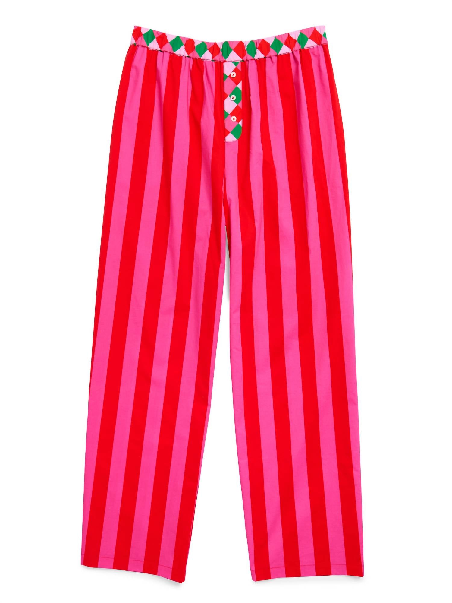 Festive Stripe Boxer Pant, Red - Large