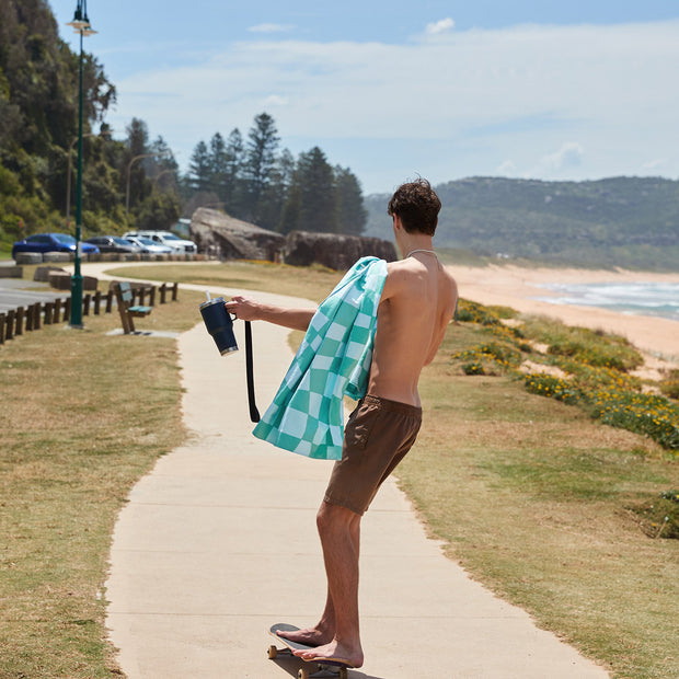 QUICK DRY BEACH TOWEL-XL-CHECK MATE