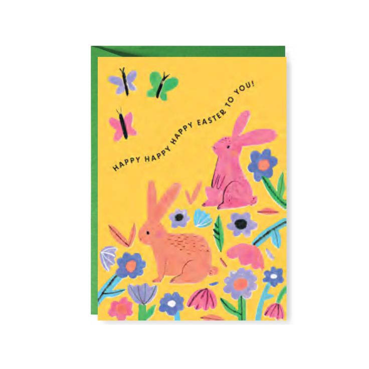 HAPPY HAPPY BUNNIES GREETING CARD