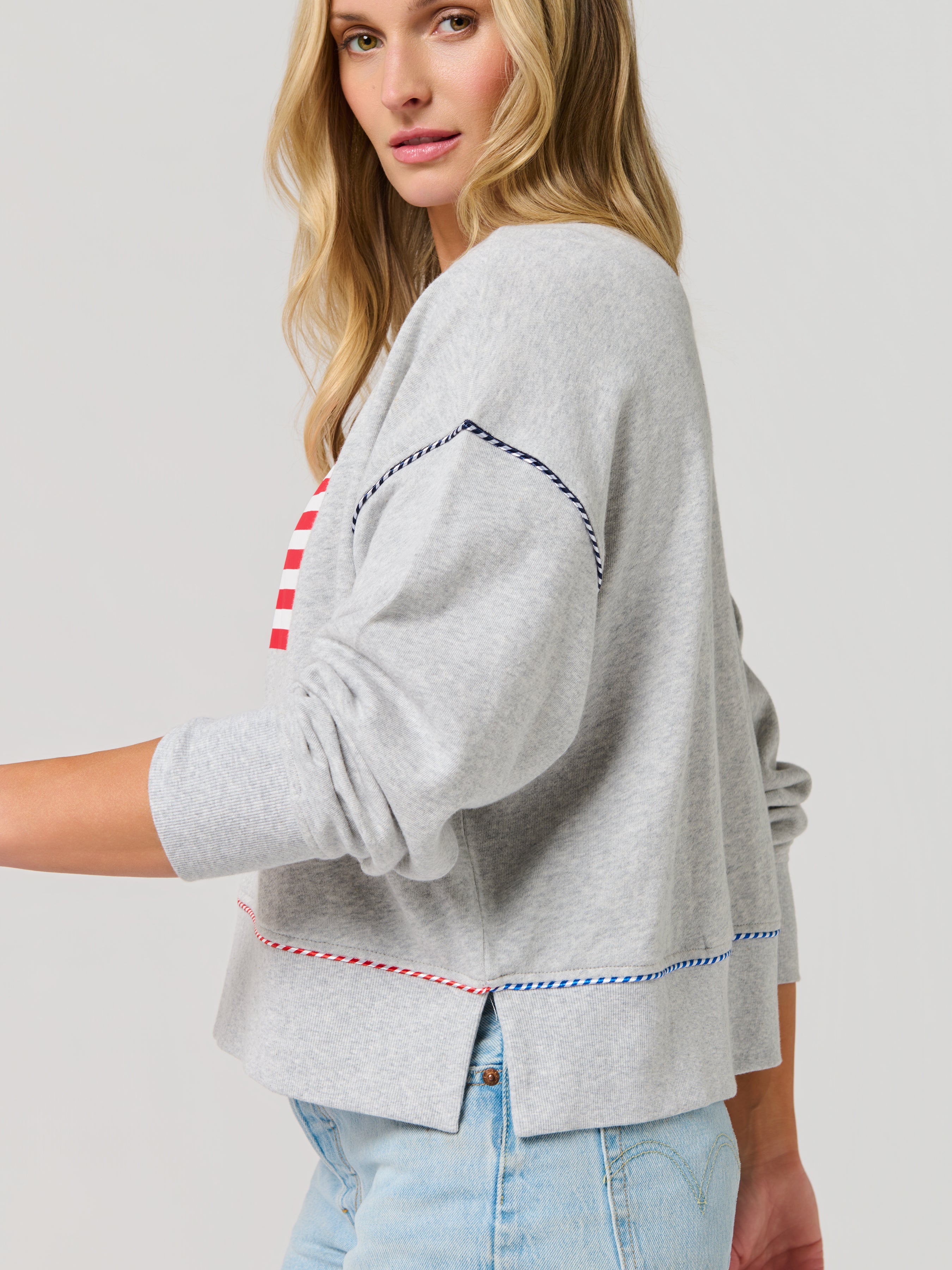 American Flag Mesh Sweatshirt - Large