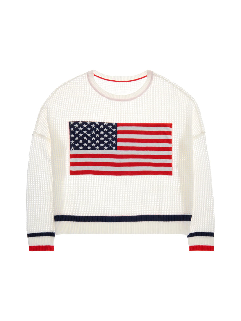 American Flag Mesh Sweatshirt - Medium