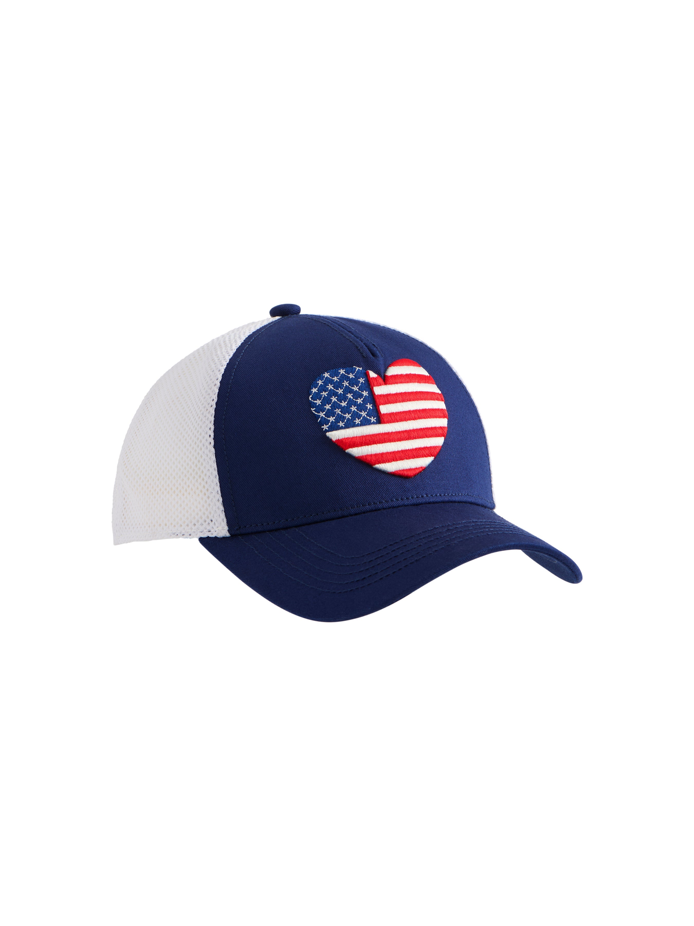 TRUCKER HAT-AMERICAN FLAG HEART