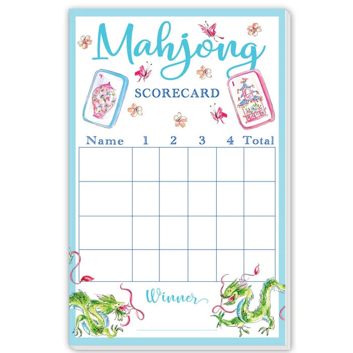 MAHJONG SCOREBOARD BUTTERFLIES DRAGON LARGE NOTEPAD