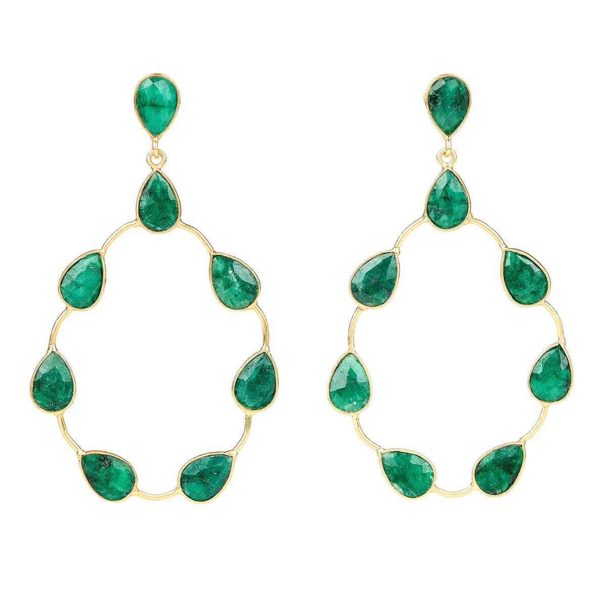 Emerald large Open Statement Teardrops