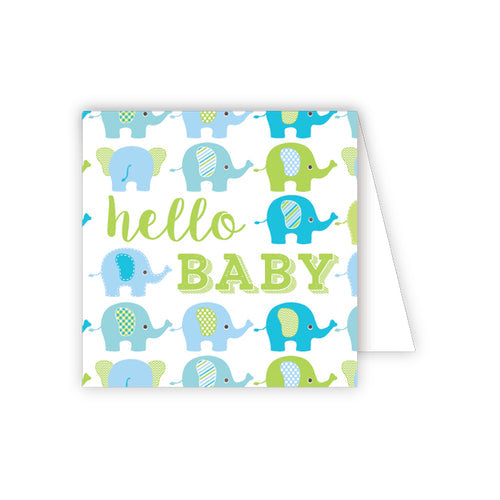 Hello Baby Blue Enclosure Card
