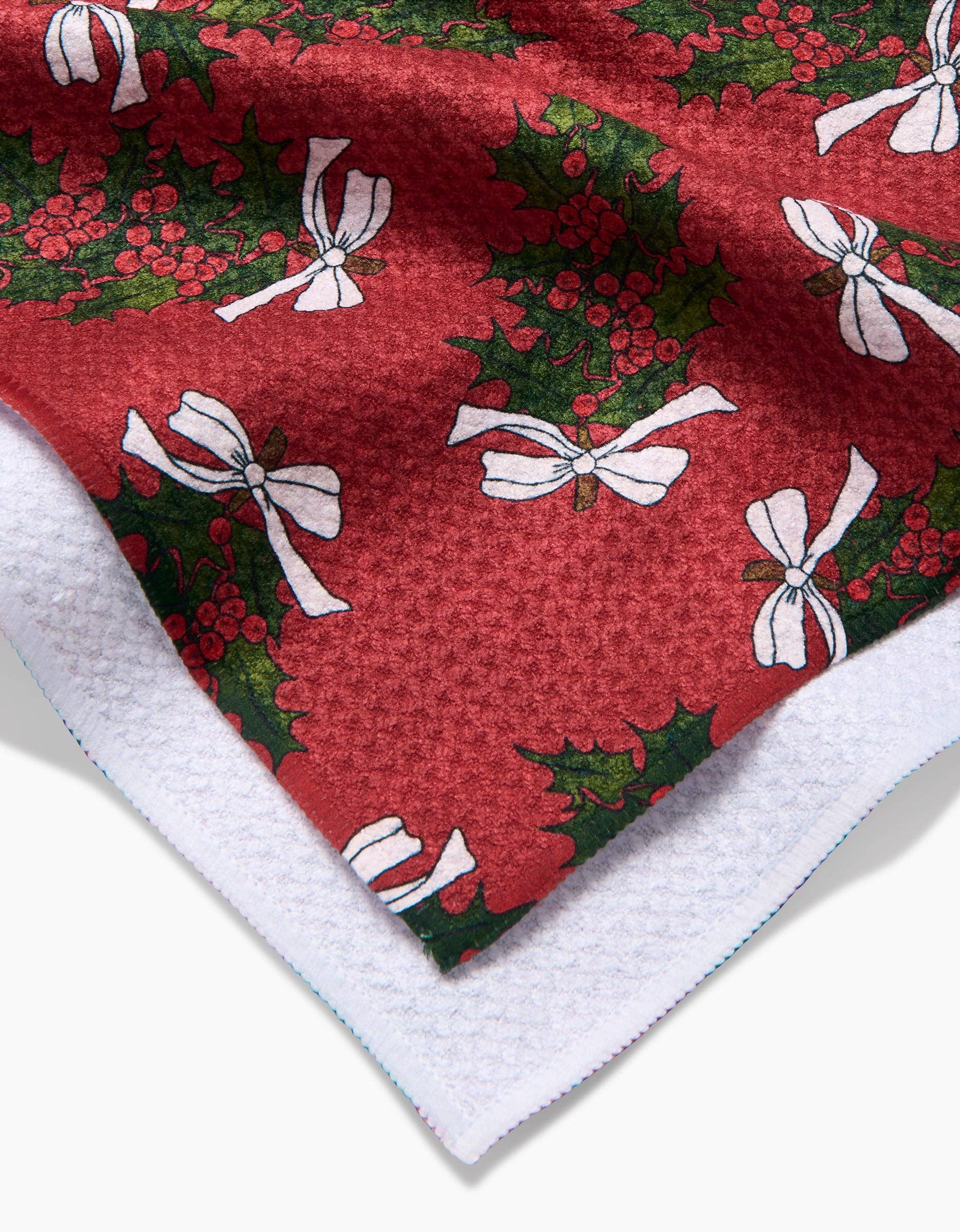 Tea Towel - Christmas Berry Bow