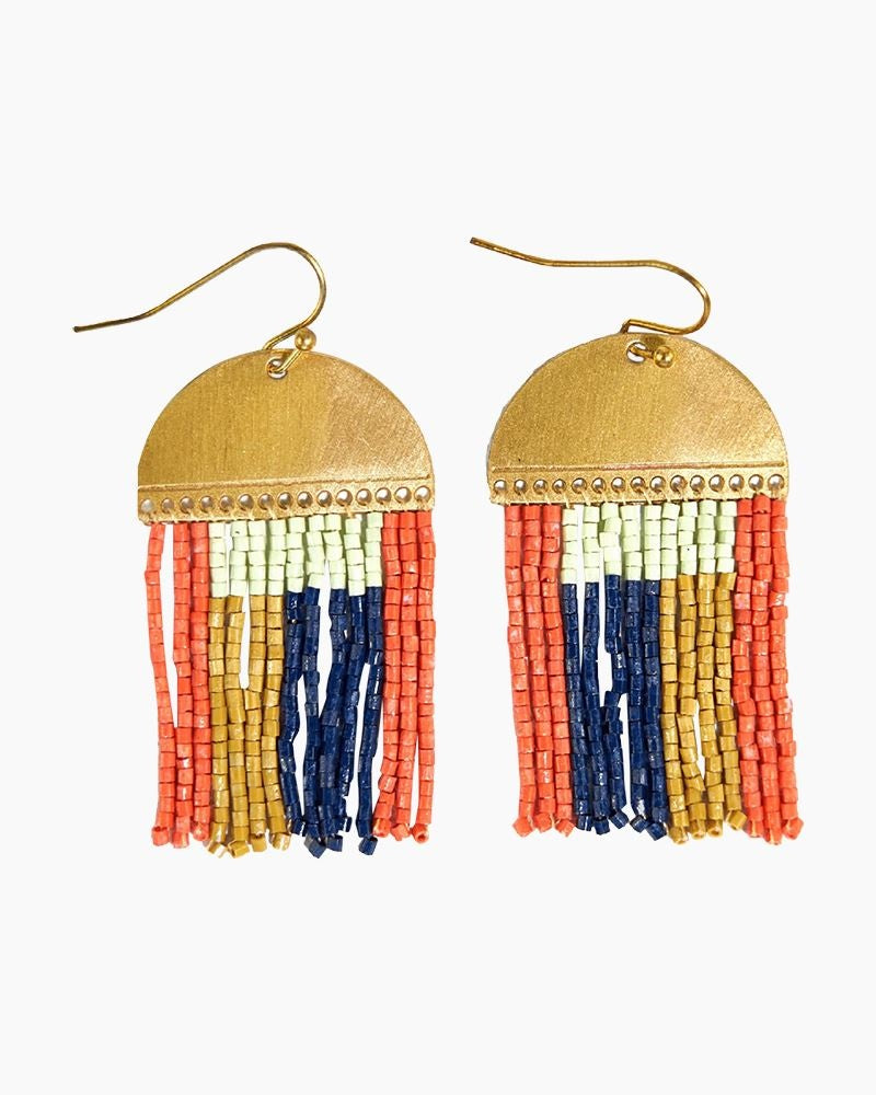 Birdie Abstract Earrings Rust