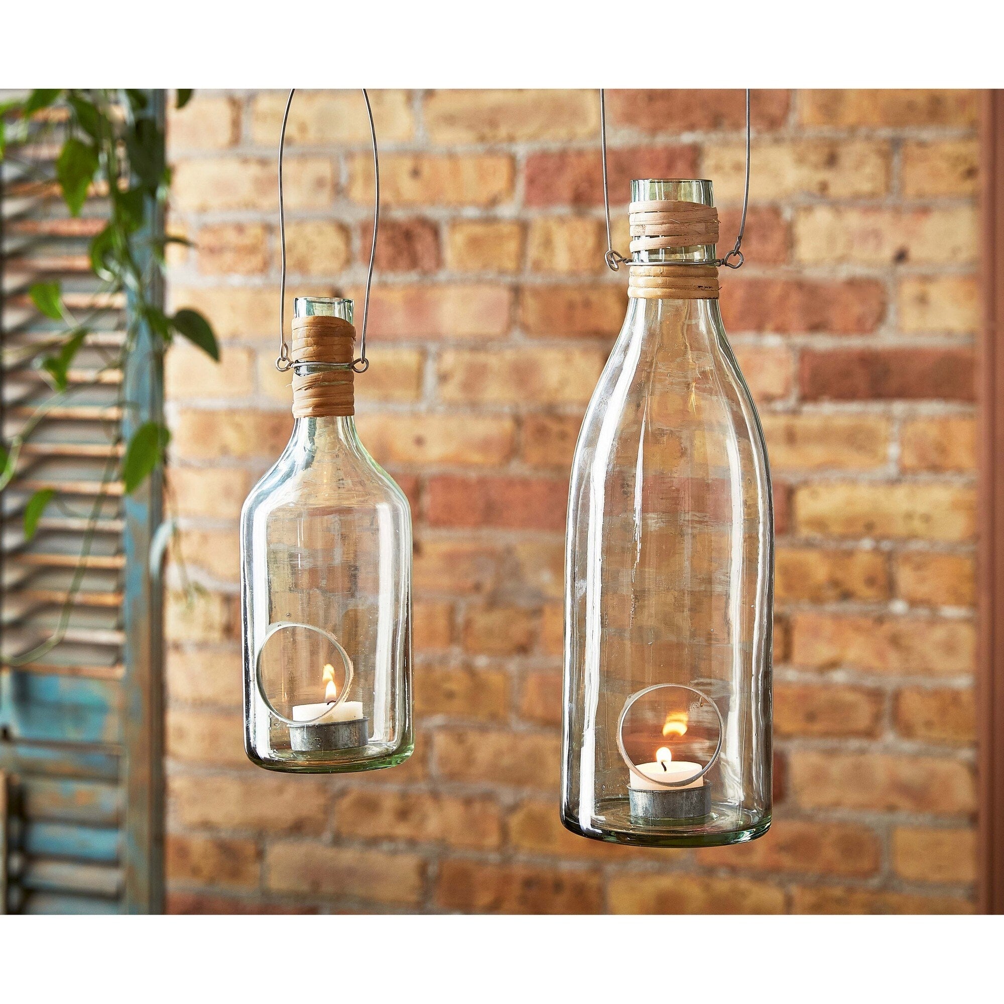 Recycled Blown Glass Lantern - Lg.
